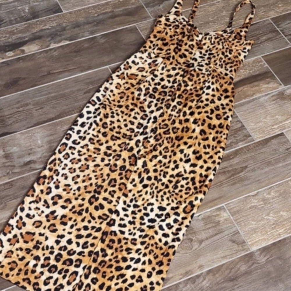 XXS/XS Zara Animal Print Softly Structured Bodice Silky Sleeveless Maxi Dress - Picture 11 of 14